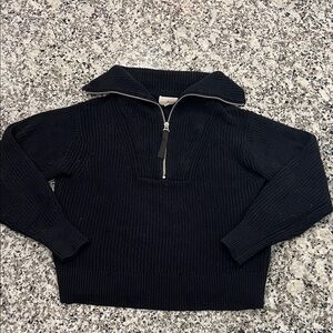 Lou & Grey / LOFT black collared knit sweater - XS